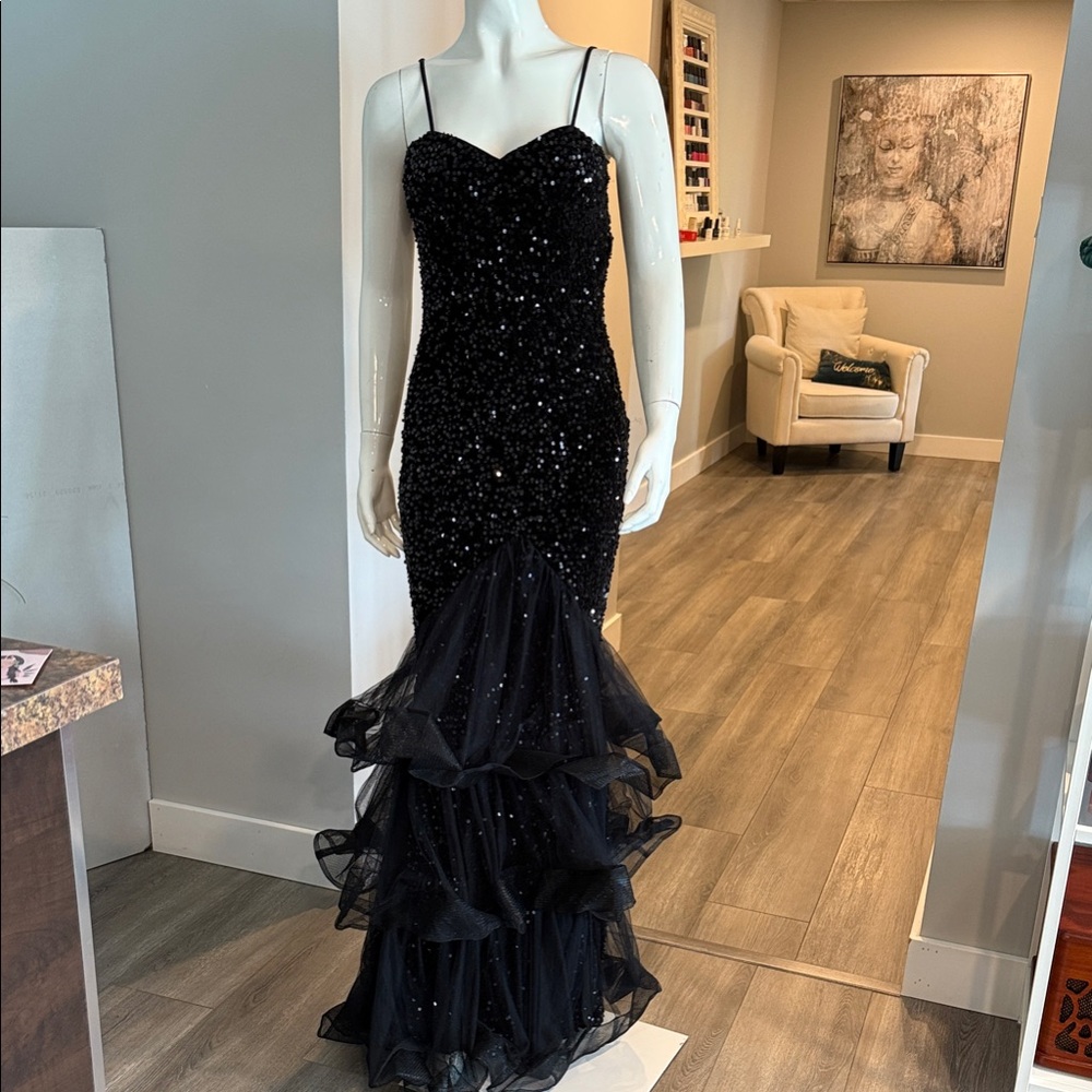 Black Sequin Prom Dress